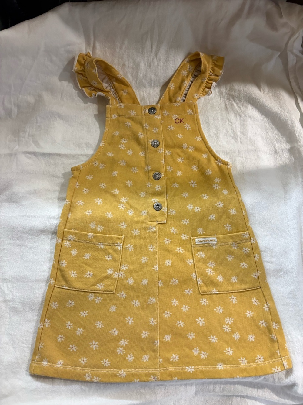 Calvin Klein Yellow Floral Jumper Dress